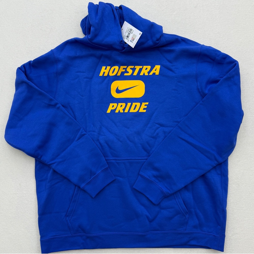 Nike Hofstra Pride‎ Mens 2XL Pullover Hoodie Club Fleece Royal Blue Athletic
